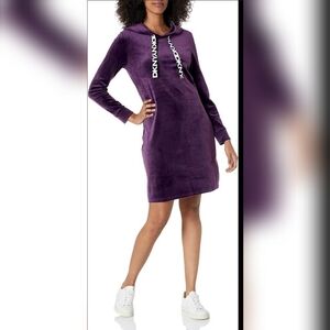 DKNYC PURPLE VERLOVE LONG SLEEVES HOODIE DRESS